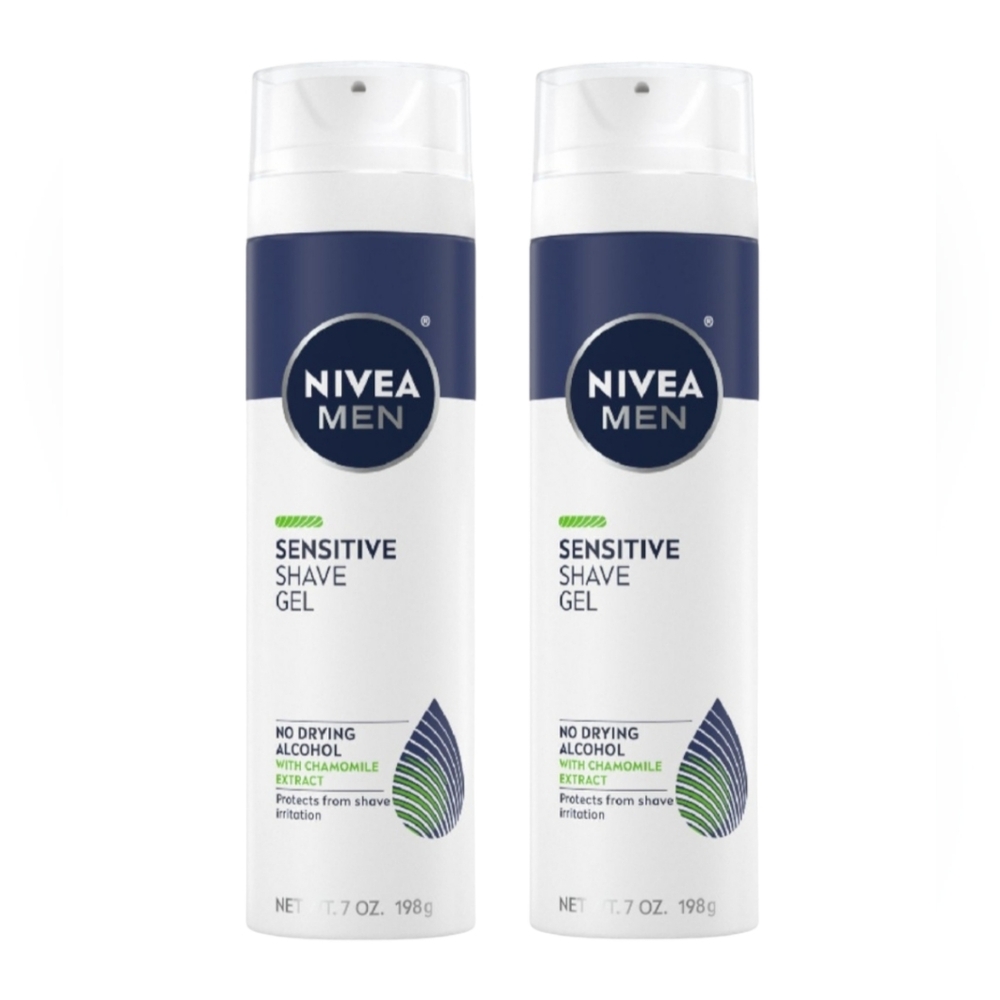 (2) Nivea Men Sensitive Shave Gel, 7 oz